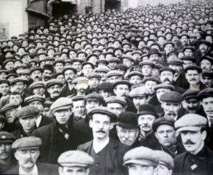 A large crowd of miners during the General Strike of 1926.